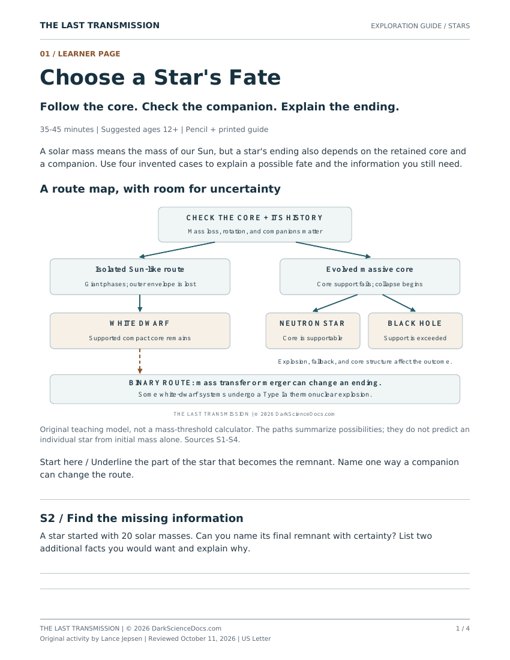 First-page preview of Choose a Star's Fate