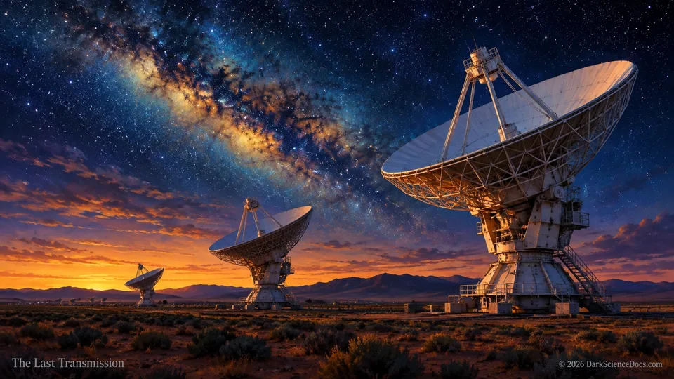 Conceptual science artwork: An illustrated view of the Very Large Array in New Mexico.