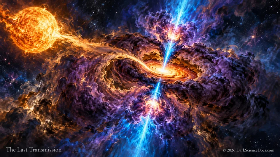 Conceptual science artwork: A conceptual cutaway of the proposed microquasar scenario.
