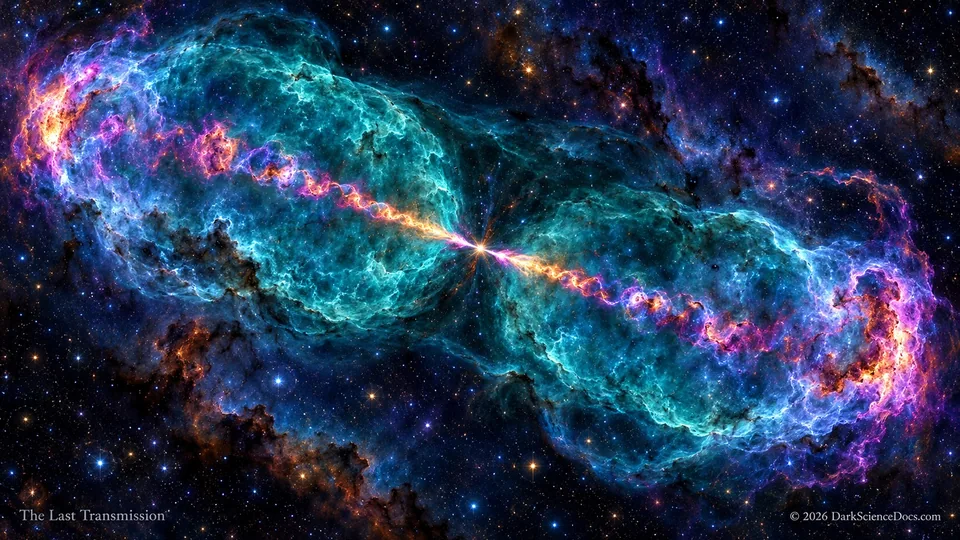 Conceptual science artwork: An artist’s interpretation of SS 433 and its extended W50 nebula.
