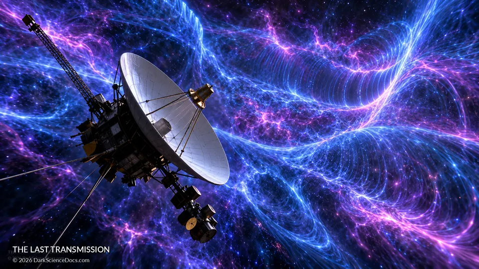 Conceptual science artwork: Voyager 1’s antennas detect electromagnetic oscillations in the thin interstellar plasma.