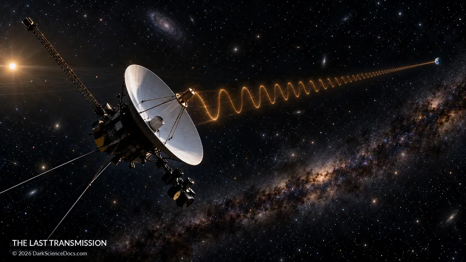Conceptual science artwork: Engineers communicate with Voyager through NASA’s Deep Space Network.