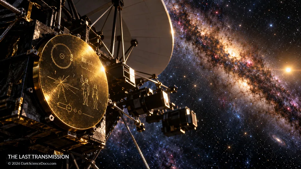 Conceptual science artwork: Long after Voyager 1 can no longer communicate with Earth, its Golden Record will continue traveling through the Milky Way.