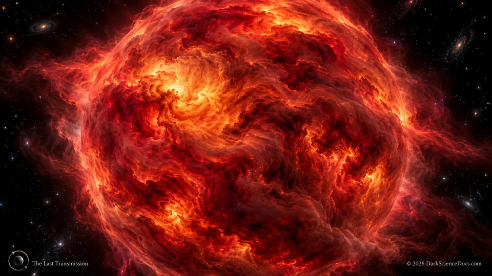 Conceptual science artwork: Dense gas conceals the engine in the black hole star hypothesis.