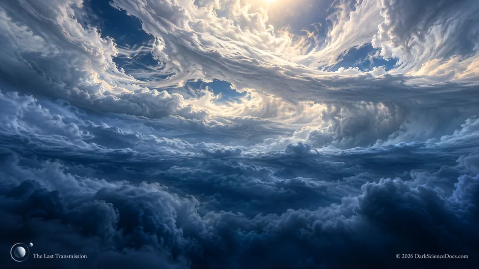 Conceptual science artwork: A possible cloud veil inside a cold giant’s atmosphere.