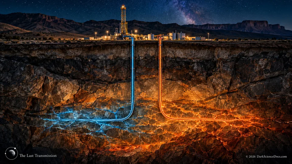 Conceptual science artwork: Enhanced geothermal systems create pathways for fluid to collect heat from deep rock.