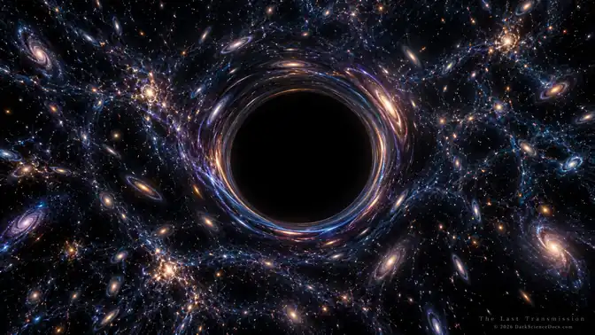 Conceptual AI artwork: An Elliptical Galaxy and Its Dark Center