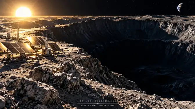 Conceptual AI artwork: Illuminated Ridges and Polar Darkness