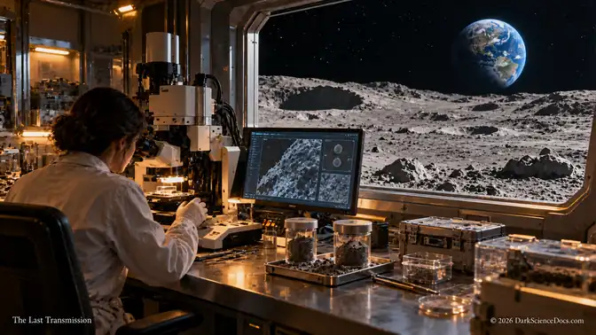 A Lunar Laboratory Searches for Traces — conceptual illustration