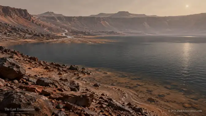 An Imagined Ancient Martian Lake — conceptual illustration