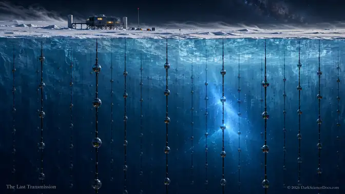 An Observatory for Invisible Particles — conceptual illustration