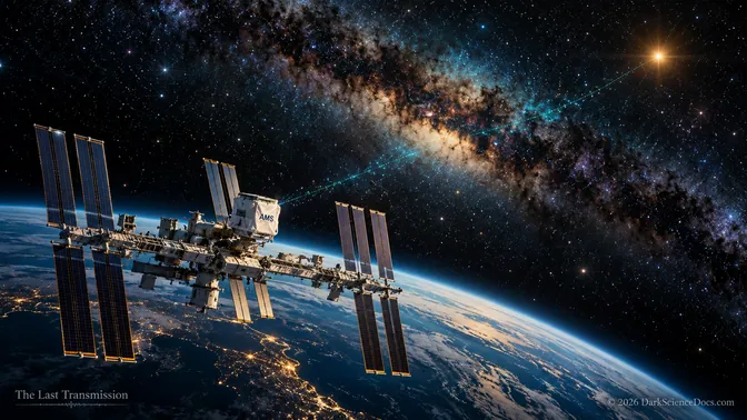 Artist&rsquo;s image of a large cosmic-ray instrument attached to the International Space Station above Earth
