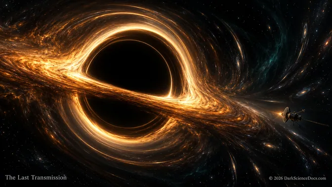 Conceptual ring of gravitationally lensed golden light surrounding a dark black hole; not a direct view inside an event horizon