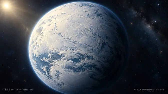Artistic view of an extensively ice-covered ancient Earth seen from space