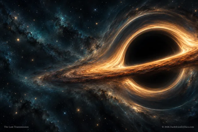 Conceptual artwork illustrating a black hole and its surrounding light