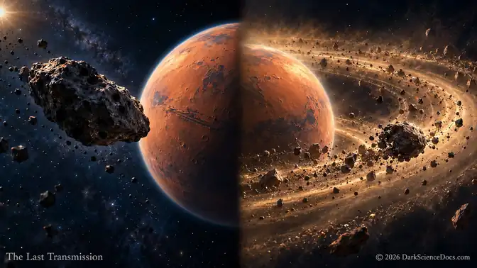 Conceptual illustration: Competing Origins of the Martian Moons